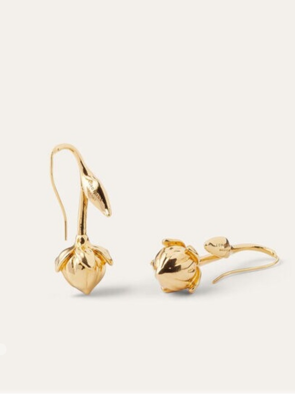 Loro Piana Linen Flower Bud Earrings Jewel Sun Gold (20DS)